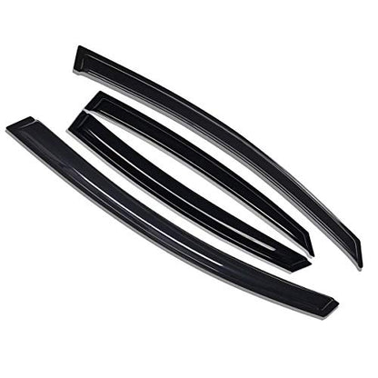 Lightronic Extra Durable Outside-Mount Auto Vent Window Visor, Fits 2015-2019 Hyundai Sonata, UV Protection Rain Guard, Original Wind Deflector, No-Drill Easy Install, Dark Smoke, 4-Pcs