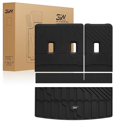 3W Cargo Liner & Seat Back Mats for 2021-2026 Chevrolet Chevy Tahoe/GMC Yukon (Only Yukon, Not Fit Yukon XL)/Cadillac Escalade (Only Escalade, Not Fit Escalade ESV), All Weather TPE Custom Fit - size: Chevy Tahoe 21-26 Cargo Liner&Backrest
