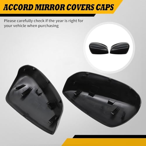 2PCS Front Driver and Passenger Side Black Rearview Mirror Caps Compatible with Accord 2008 2009 2010 2011 2012 2013