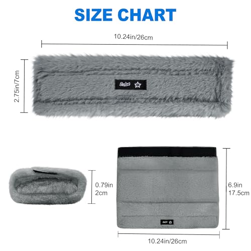 SPRING SEAON Fluffy Auto Seat Belt Cover Pad Soft Universal Car Seat Belt Covers Seat Beat Strap Pad for Shoulder Pad Neck Cushion Protector Car Accessories 2 PCS Grey - color: Grey