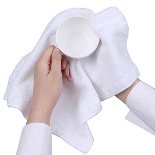 CARTMAN 14 x 14 Inch, 30 Pack, 280GSM Microfiber Cleaning Cloths, Non-Abrasive, Reusable and Washable, All Purpose Cleaning Towels for Household, Car Washing, Drying & Auto Detailing, White - size: 14"x14" 30pk white