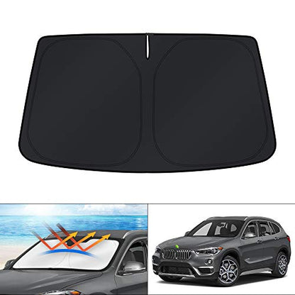 KUST Windshield Sun Shade for 2016 2017 2018 2019 2020 2021 2022 BMW X1 F48 Accessories Custom Fit Sunshade Foldable Window Sun Visor Protector Blocks UV Rays Keep Your Car Cooler - size: For | BMW X1 2016-2022