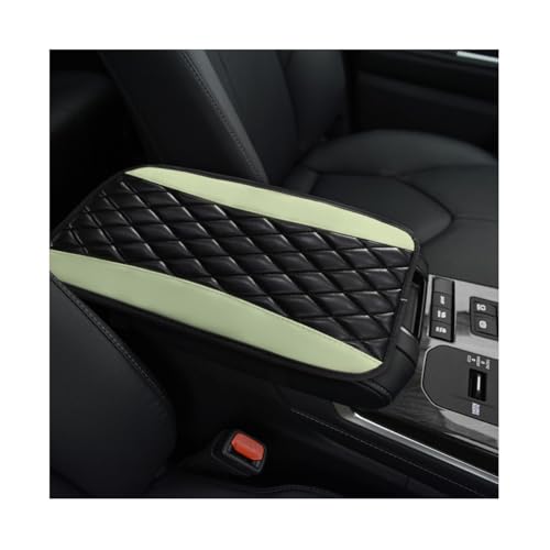 KVAEY Car Center Console Cushion Pad, 12.6 × 7.48 Inches Waterproof Car Armrest Seat Box Cover, PU Leather Armrest Cover Protector for Most Vehicle, Universal Car Interior Accessories (Green) - color: Green