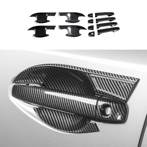 Car Accessories Fit for Subaru Forester 2025 2026 Exterior Door Handle & Door Handle Bowl Cover Trims Frame (Carbon Fiber Style) 12PCS ABS - color: Carbon Fiber style