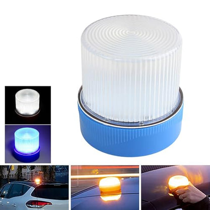 Magnetic Wireless Warning Light Portable Flashing Emergency Safety Warning Light for Trucks Vehicles Car IP67 Water Proof (Blue White) - color: Blue White