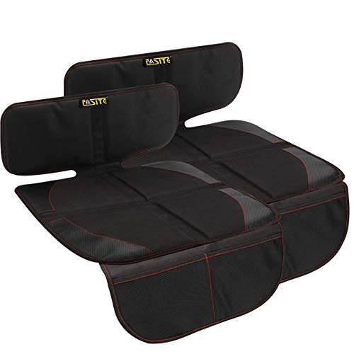 Car Seat Protector for Baby Child Car Seats - Auto Seat Cover Mat,Protective Non-Slip Waterproof Car Seat Cover Pad with Mesh Pockets (2 Pack)