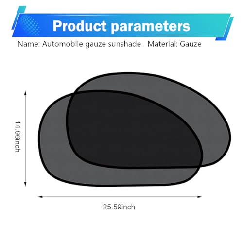 2 PCS Car Side Window Shades, Sun & Heat Blocking Shield for Baby Safety, One-way Mesh Privacy Cover with Suction Cups, Foldable Interior Protection Cover for Most Cars (Black)