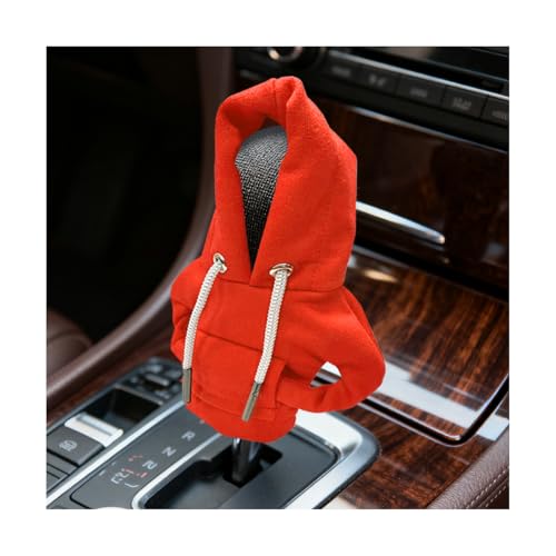 Car Gear Shift Hoodie, Mini Funny Fashionable Hooded Clothing Vehicle Gear Shift Knob Cover Stick Protector, Cute Automotive Shifter Decoration, Universal for SUV Sedan Truck (Orange) - color: Orange