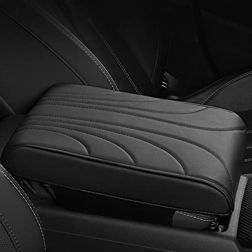 Upgraded Car Center Console Pad,Elbow Rest Pillow,PU Leather Armrest Cushion, Relieve Arm Fatigue,Great for Long-time Driving,Universal Car Armrest Seat Box Cover Protector for Most Vehicles - color: Black2