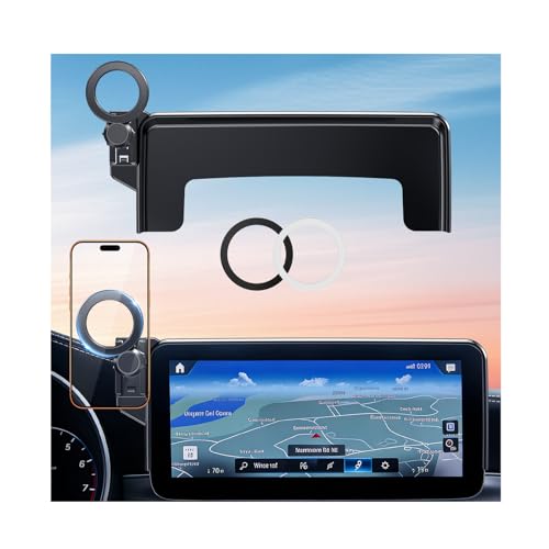 Car Phone Holder for Mercedes Benz GLC 2020-2022 & C-Class 2019-2021 (Only for 10.25-Inch Screen) 360° Rotation Magnetic Cell Phone Mount, Compatible with Magsafe, Does Not Affect Air Vent - style: Fit for 20-22 GLC & 19-21 C-Class, 10.25-Inch