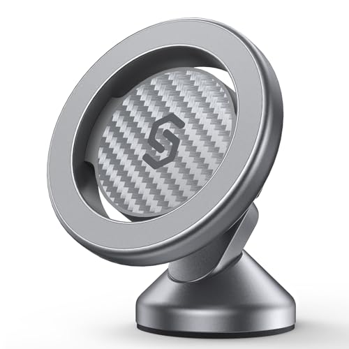 SYNCWIRE for MagSafe Car Mount - Kevlar Material Magnetic Phone Holder for Car Dash,360° Rotation Strong Magnets Car Phone Holder Compatible iPhone 17 Pro Max Air 16 15 14 13, MagSafe Car Accessories - style: Kevlar