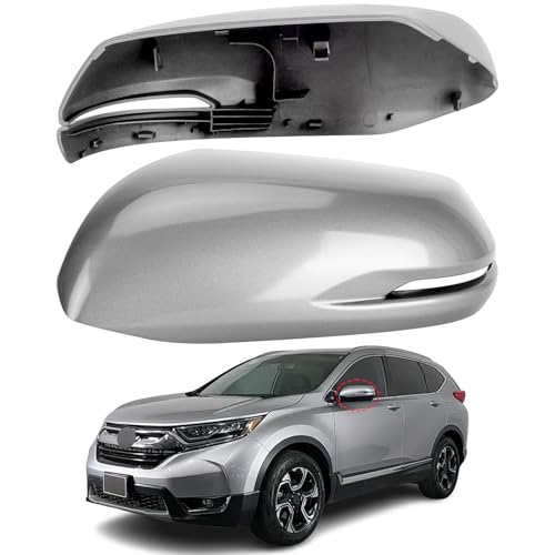 Driver Side Mirror Cover Replacement for Honda CRV 2017 2018 2019 2020 2021 2022 - Left Side Mirror Covers, Rear View Mirror Cap Accessories Grey, With Lamp - color: Grey-With Lamp, size: Driver Side (Left)
