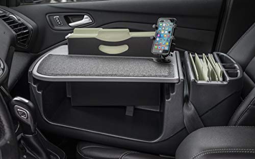 AutoExec AE-FMEF-PI-PM-GT Efficiency FileMaster Car Desk for Your Vehicle Workstation and Mobile Office, with 400 watt Power Inverter and Phone Mount - color: Grey, style: Desk, 400 watt Power Inverter and Phone Mount