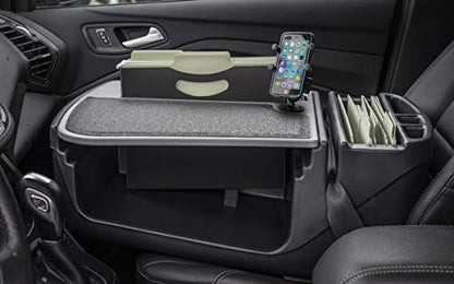 AutoExec AE-FMEF-PI-PM-GT Efficiency FileMaster Car Desk for Your Vehicle Workstation and Mobile Office, with 400 watt Power Inverter and Phone Mount - color: Grey, style: Desk, 400 watt Power Inverter and Phone Mount