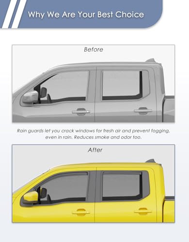 in-Channel Window Rain Guard for Nissan Frontier 2022-2025 2026 Crew Cab Rain Guards Side Truck Window Visors Low Profile Vent Visor Window Deflectors Vent Shades Car Accessories-4pcs - size: 2022-2026 Nissan Frontier Crew Cab