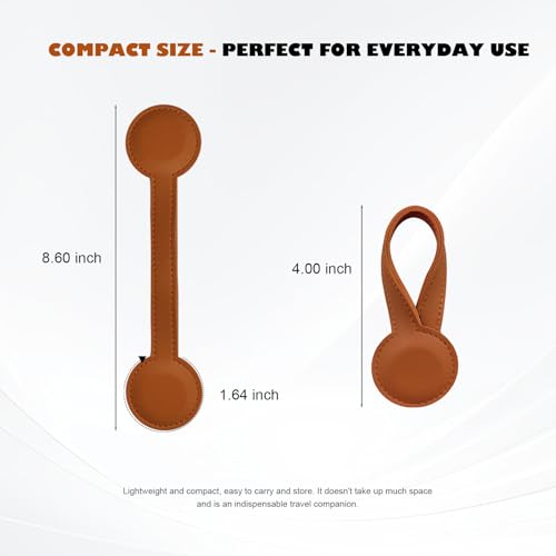 Travel Clip for Bags, Strong Leather Holder with Secure Closure, Lightweight Hook for Purses, Backpacks, Tote Bags, Luggage, Beach Accessories, and Vacation Essentials (1-Pack) Brown - color: Brown