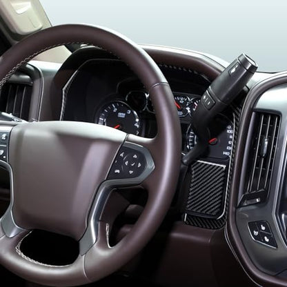 Car Center Console Instrument Frame Sticker Carbon Fiber Decal Cover Interior Trim for Chevrolet Silverado/GMC Sierra 1500 2500HD 3500HD 2014-2018 Accessories - color: Center Console Instrument Frame