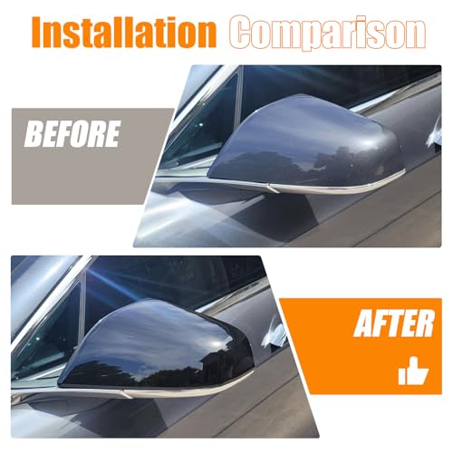 Side Mirror Cover Compatible with Tesla Model X 2017-2020, Mirror Cover Cap Trim (Gloss Black) - color: Gloss Black