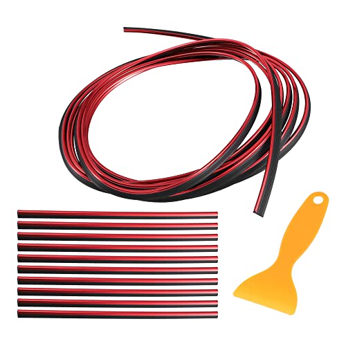 Motoforti Universal Car Air Conditioner Vent Outlet Trims, Interior Accessories, Car Decorative Filler Insert Strip Line, 5m 16.4ft, PVC, Red, 1 Set - color: Red