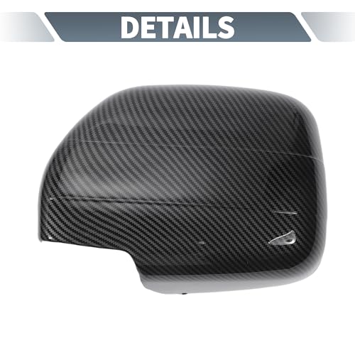 X AUTOHAUX Pair Car Rear View Driver Passenger Side Mirror Cover Cap Overlay Black Carbon Fiber for Lexus LX470 1998-2007 for Toyota Land Cruiser Mirror Guard Covers Exterior Decoration Trims