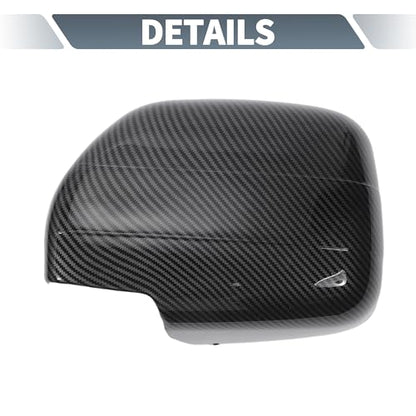 X AUTOHAUX Pair Car Rear View Driver Passenger Side Mirror Cover Cap Overlay Black Carbon Fiber for Lexus LX470 1998-2007 for Toyota Land Cruiser Mirror Guard Covers Exterior Decoration Trims
