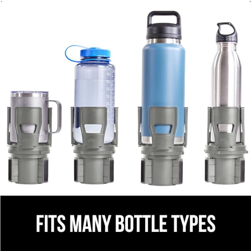 GORILLA GRIP Patent Pending Adjustable Car Cup Holder Expander, Keeps Water Bottle Secure, Expands to Fit 18 to 48 oz Large Bottles, Yeti, Owala, Stanley with Handle, Coffee Mug Insert for Cars, Gray - color: Gray