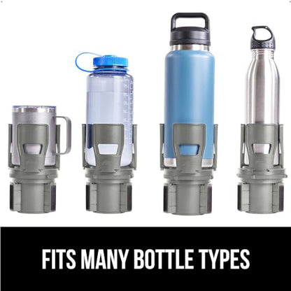 GORILLA GRIP Patent Pending Adjustable Car Cup Holder Expander, Keeps Water Bottle Secure, Expands to Fit 18 to 48 oz Large Bottles, Yeti, Owala, Stanley with Handle, Coffee Mug Insert for Cars, Gray - color: Gray