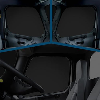 Side Window Sun Shade for Freightliner Business Class M2 S22002-2026, Custom Fit 210T Reflective Sunshade for Semi Truck, 6-Layer Heat Insulation Privacy Protector, Block 99% UV Rays, 2PCS - size: Freightliner Business Class M2 S2 2002-2026
