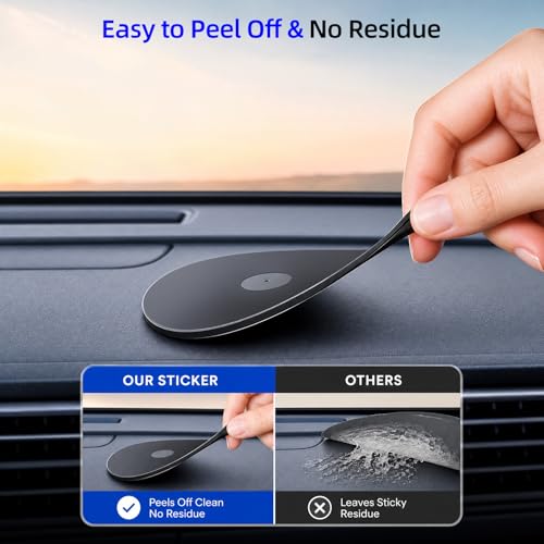 Adhesive Sticky Pad Mounting Disk: 2Pcs 75mm Dashboard Disc & 2Pcs 70mm Double Sided Replacement Tape for Phone Mount Windshield Window - High Bond Dash Plate for Vacuum Car Holder Suction GPS Camera