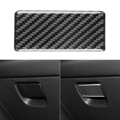 Black Carbon Fiber Compatible with Chevrolet Malibu 2016-2025 2017 2018 2019 2020 2021 2022 2023 2024 Accessories Car Passenger Side Co-Pilot Storage Box Cover Interior Trim Decal - color: Co-pilot Storage Box Handle