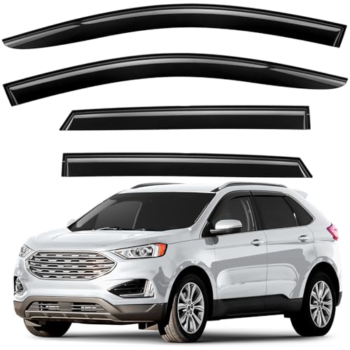 Window Deflectors Smoke Tinted Tape-On Side Window Vent Visor Deflectors Rain Guards Compatible with Ford Edge 2015-2025 - 4pcs. GW0709 - color: For Edge 15-24