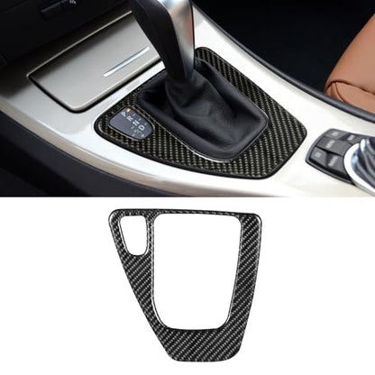 WINKA Car Gear Shifter Panel Cover Compatible with BMW E90 3 Seires Gear Shift Knob Frame Trim Carbon Fiber Interior E92 E93 325i 328i 330i 335i 2006-2012 Gear Box Shifter Panel for Car Accessories