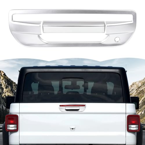 RT-TCZ Tailgate Handle Cover Rear Door Handle Cover Trim Decoration Exterior Accessories for Jeep Gladiator JT 2018-2024 (Silver) - color: Silver