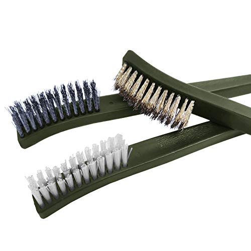 FineGood Wire Brush Set for Car Detailing - 9 PCS Cleaning Kit with 3 Brass, 3 Steel, 3 Nylon Brushes