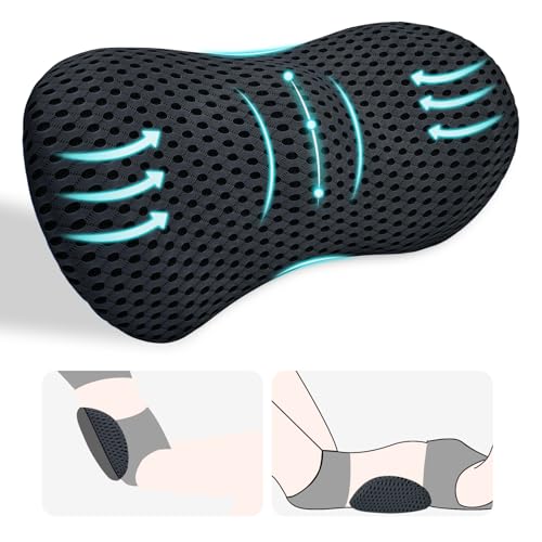 kasney Lumbar Support Pillow, Back Pillow for Low Back Pain Relief, Ergonomic Streamline Car Seat, Office Chair, Recliner and Bed (Black) - color: Black
