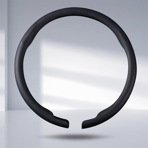 Steering Wheel Cover Thin Car Steering Wheel Accessories Universal Snap On Protector, Black - color: Black