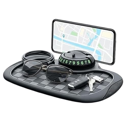 Universal Silicone Car Phone Holder Mount Anti Slip Dashboard Mat, Non Skid Pad, Multi Function Vehicle Organizer for Sunglasses GPS, Car Interior Accessories for Women, Truck SUV