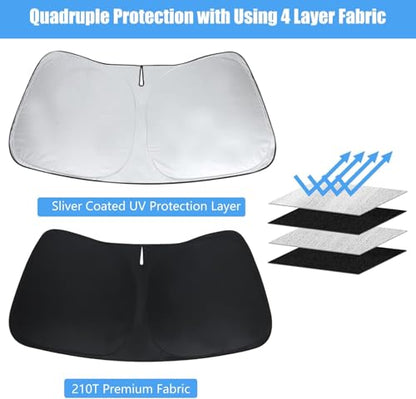 Windshield Sun Shade for 2019-2026 Chevy Silverado 1500, Custom Fit Car Front Window Sunshade for Chevy Regular/Crew/Double Cab 2Dr 4Dr, Foldable Sun Visor, UV Heat Blocking Keep SUV Cool - size: Z3 for 2019-2026 Chevy Silverado 1500