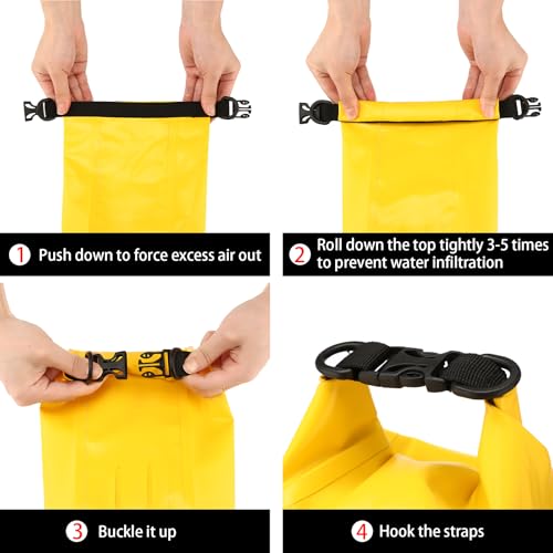 Boat First Aid Kit Waterproof, WELL-STRONG Marine Emergency Kit with Roll Top Dry Bag for Boating Fishing Kayaking – Water-Resistant Contents for Camping & Beach（Yellow） - color: Ws011-yellow