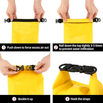Boat First Aid Kit Waterproof, WELL-STRONG Marine Emergency Kit with Roll Top Dry Bag for Boating Fishing Kayaking – Water-Resistant Contents for Camping & Beach（Yellow） - color: Ws011-yellow