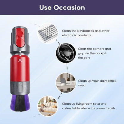 SONGRUI Traceless Scratch-free Dusting Brush Compatible with Dyson V7 V8 V10 V11 V12 V15 Gen5 detect and Gen5 outsize Vacuum Cleaners, Handy Self-cleaning Soft Bristles NOT for Digital Slim Series