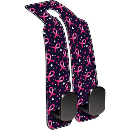 Car Headrest Purse Hanger Black and White Checkered 1 Pack Bag Purse Holder for Car Premium Leather Double Metal Hook for Handbags, Grocery Bags and Phones - color: Black and White Checkered