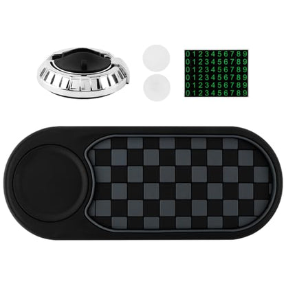 Multifunction Car Anti-Slip Mat, Car Dashboard Mobile Phone Holder, Anti Slip Mat Phone Holder and Temporary Parking Number Pad - Secure Storage for Sunglasses, Keys, Gadgets - color: Black