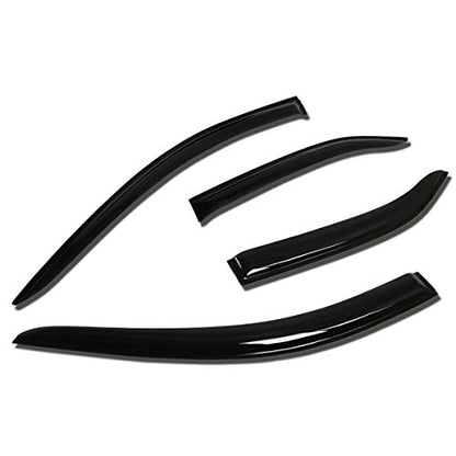 Auto Dynasty 4Pcs Tape-On Window Visor Deflector Rain Guard Compatible with 2007-2011 Toyota Camry XV40, Tinted Smoke, Acrylic - size: 07-11 Toyota Camry