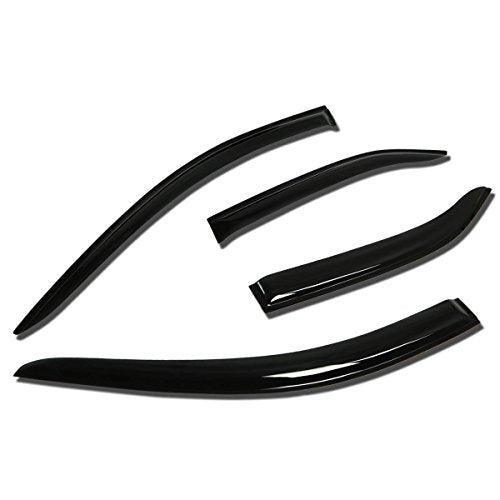 Auto Dynasty 4Pcs Tape-On Window Visor Deflector Rain Guard Compatible with 2007-2011 Toyota Camry XV40, Tinted Smoke, Acrylic - size: 07-11 Toyota Camry