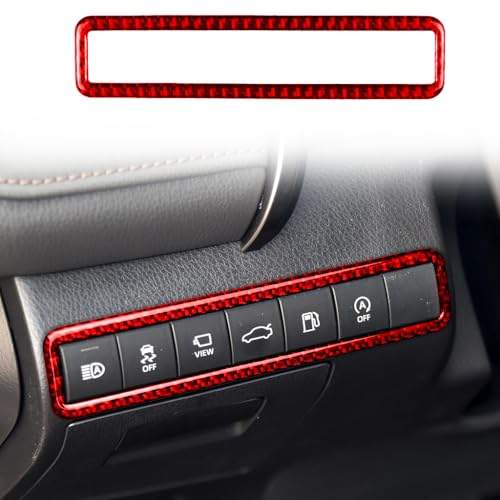 Durable Carbon Fiber Compatible with Toyota Camry 2018-2024 Accessories Car Main Driver Side Multifunction Button Frame Cover Interior Trim Sticker Decal Red - color: Multifunction Button Frame