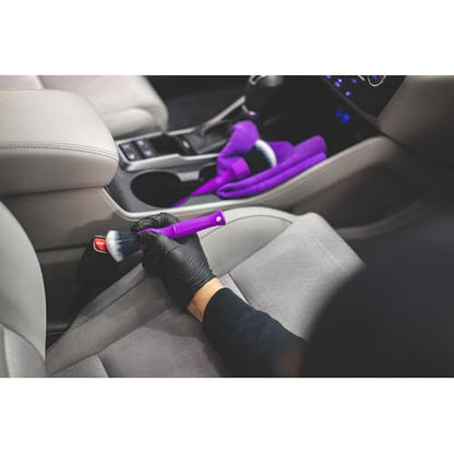 Detail Factory - Synthetic Detailing Brush Set - Ultra-Soft Interior Car Cleaning Brushes for, Screens, Emblems, & Tight Spaces - Purple - color: Purple