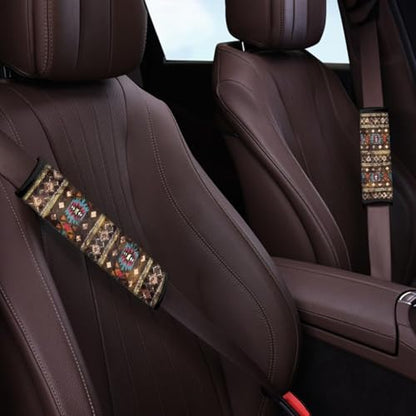 2pcs Car Seat Belt Cover Pads, Aztec African Tribal Seat Belt Cushion Airplane Seatbelt Pad Comfortable Driving Universal Auto Seat Straps for Vehicle, Truck, SUV - color: Aztec African Tribal