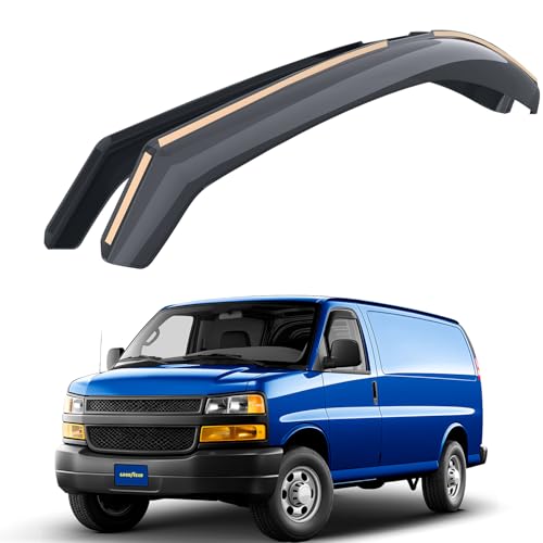 Goodyear Shatterproof in-Channel Window Deflectors for Chevrolet (Chevy) Express Van/GMC Savana 1996-2026, Rain Guards, Window Visors for Cars, Vent Deflector, Car Accessories, 2 pcs- GY003436LP - color: For Express Van 96-26