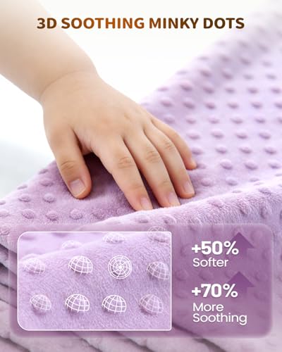 Memory Foam Kids Travel Pillow, Car Pillow for Kids, H-Shape Car Pillows for Sleeping, Removable Pillowcase, Adjustable, Velvet Dots, Purple - color: Velvet Dots Purple